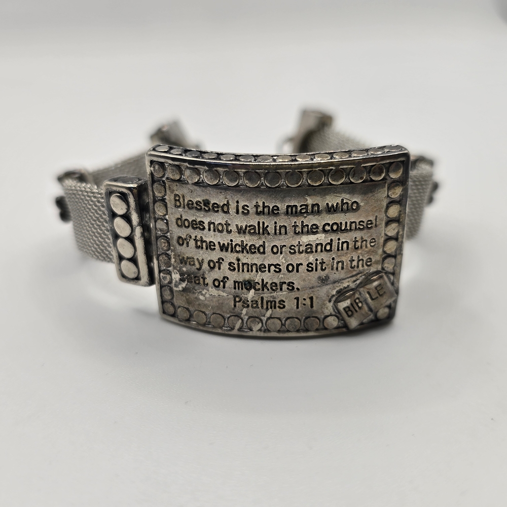 Christian Scripture Religious Bracelet Psalm 1:1 7" Inches - Picture 2 of 4